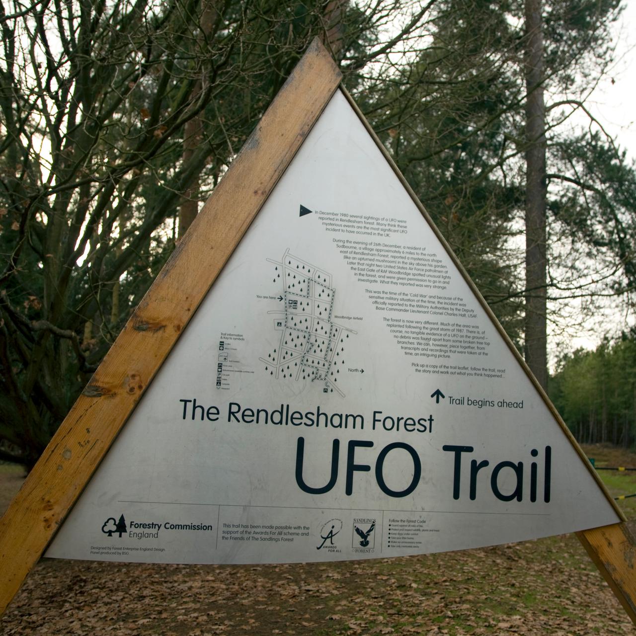 The Rendlesham Forest incident was a series of reported sightings of unexplained lights and a triangular-shaped craft in December 1980 by US military personnel stationed at RAF Woodbridge in Suffolk, England.
